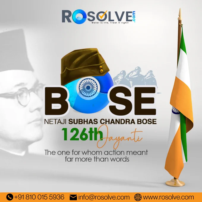 Legends never Die! 
#Netaji
We should have but one desire today - the desire to die so that India may live - the desire to face a martyr's death, so that the path to freedom may be paved with the martyr's blood.
Subhas Chandra Bose
Call us for Service/Repair & sale of water purifier and kitchen chimneys. We deal in all brands. Visit rosolve.com or Call/WhatsApp 081001 55936
#NetajiJayanti #NetajiSubhashChandraBose #kolkata #ROWaterPurifier #rosolve #reelsfb #birthday #india #ROPurifiers #UV #service #sale