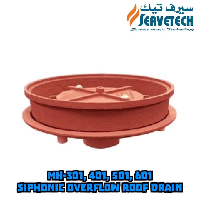 MIFAB®’s HYDROMAX MH-301, MH-401, MH-501 and MH-601 lacquered cast iron siphonic roof drain with wide anchor flange, cast iron waterproofing membrane clamp ring with integral 2” water dam and ductile iron air baffle / inducer with Type 304 stainless steel Allen key hardware.

#servtech #MEP #mepcontractor #pipeline #mifab #roofdrain