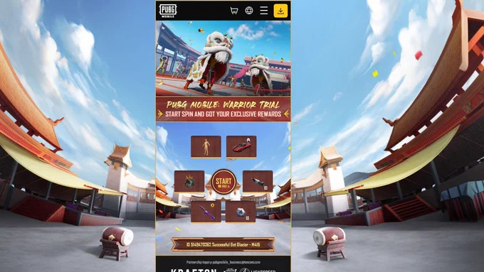 PUBG Mobile phishing page example