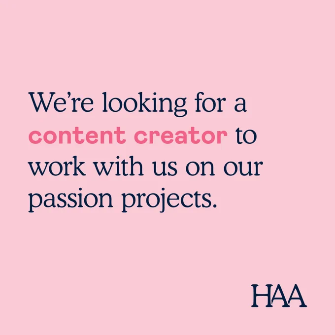 We're looking for a content creator to work with us on our passion projects.