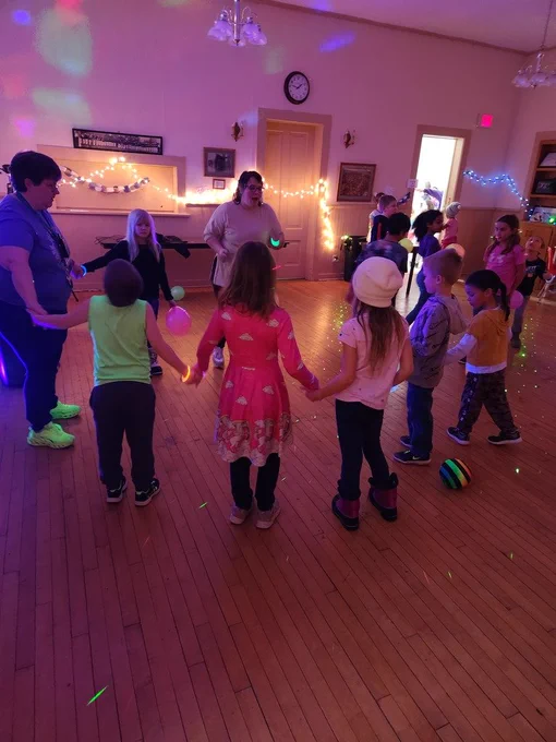 Teaching students different dance moves!
