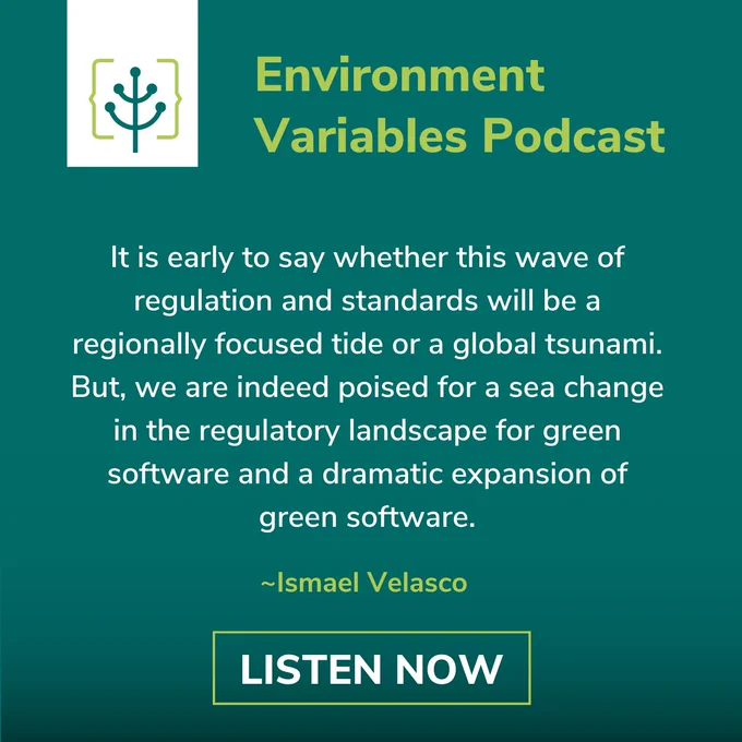 The latest episode of Environment Variables covers green software regulation. Listen now ➡️ https://grnsft.org/podcast/ep16