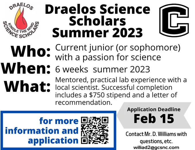 Draelos Science Scholars: Summer 2023
