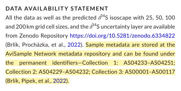 The screenshot comes from a recent paper using AviSample Network for storing sample metadata. https://besjournals.onlinelibrary.wiley.com/doi/abs/10.1111/1365-2656.13848