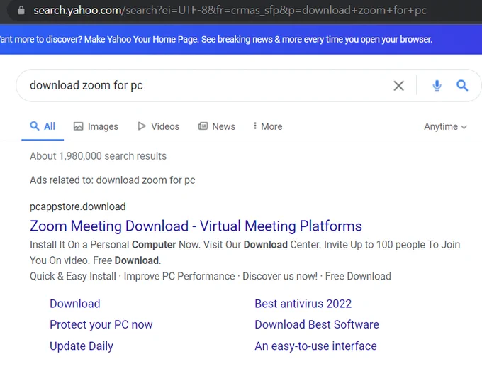 Bing Yahoo malvertising
