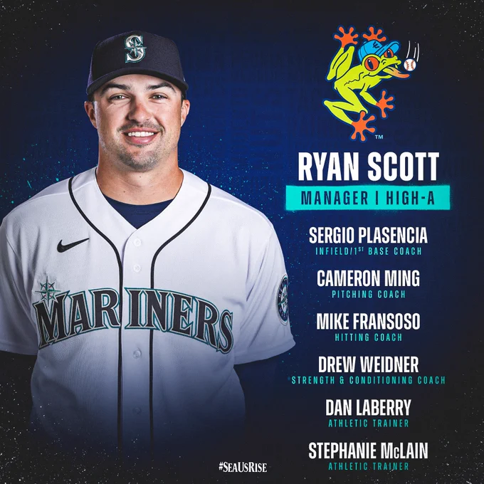Ryan Scott – Manager 
Sergio Plasencia – Infield/1st Base Coach 
Cameron Ming – Pitching Coach 
Mike Fransoso – Hitting Coach 
Weidner – Strength & Conditioning Coach 
Dan Laberry – Athletic Trainer 
Stephanie McLain – Athletic Trainer 