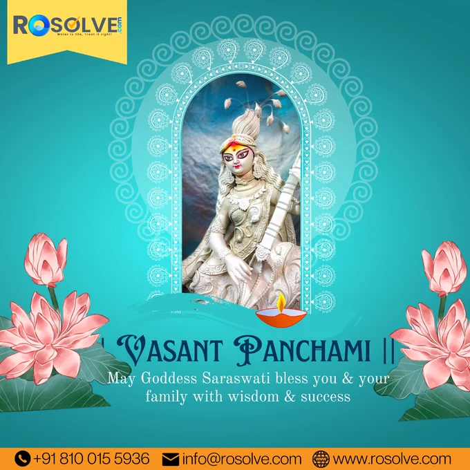 Today we mark the preparation of arrival of Spring with the blessings of Maa Saraswati !! 

We make our effort to ensure you enjoy the spring with mineral rich water and be always in Joy.

Visit us rosolve.com or Call/WhatsApp 081001 55936 

We provide end to end service on all water purifier  brands in the market. Book us today and get benefits by saving on water maintenance bill. 

ROSOLVE 

#rosolve #vasantpanchami #saraswatipuja #saraswatipuja2023 #kolkata #WestBengal #ROWaterPurifier #ROFilter #service #repair #india #smallbiz #explore
