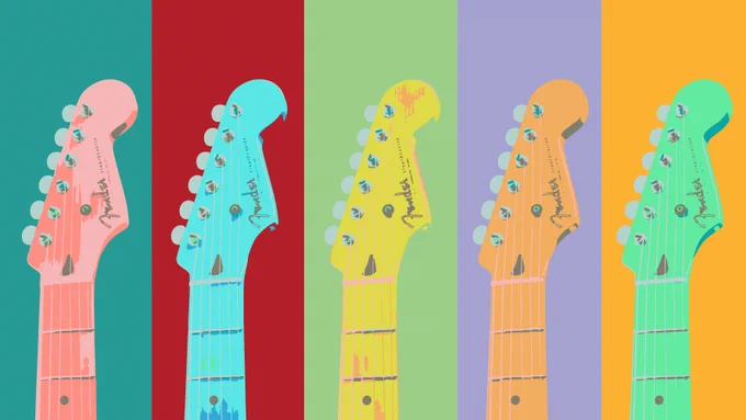 RHN colour branded guitars 