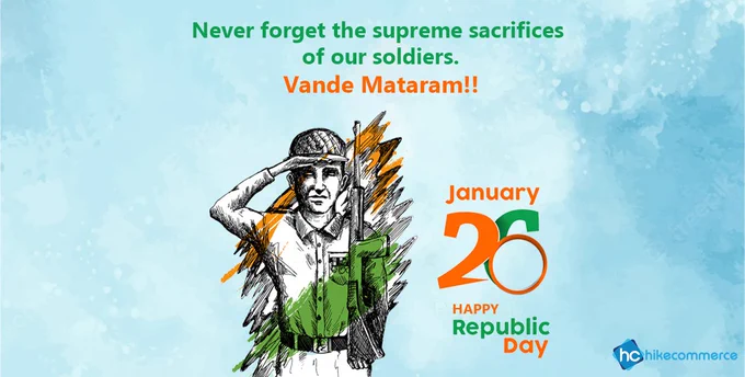 We're proud of our Indian Defence System.
🇮🇳 Happy 74th Republic day 🇮🇳

#hikecommerce #republicdayindia #republicday #salute #bestsoftwaredevelopmentcompany
#republicday2023 #vandematram #hikeverse