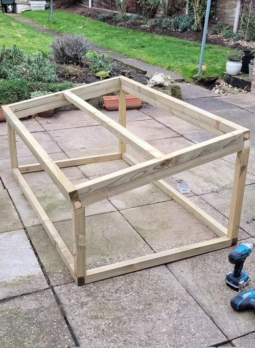 Wooden cold frame 60 cm high and 1.5 metres-ish wide