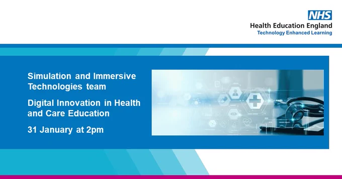 Digital Innovation in Health and Care Education event graphic.