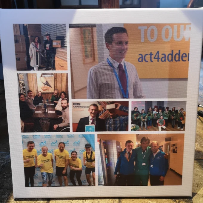 Photo of a photo montage of person in different work-based and social scenarios with colleagues.