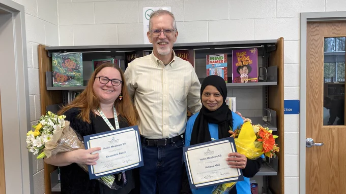 Group photo of Ms. Resch, Mr. Gates, and Ms. Afzal.