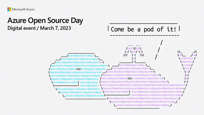 Text reads "Azure Open Source Day. Digital event. March 7, 2023."