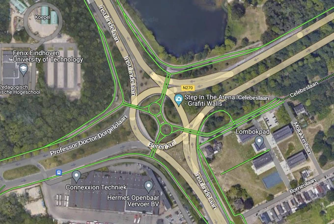 google map with bike route view.