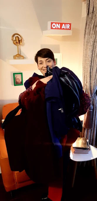 Sinéad picked up 3 coats, 2 dresses, 2 pairs of trousers, 5 tops and a blazer at her first swap shop. 