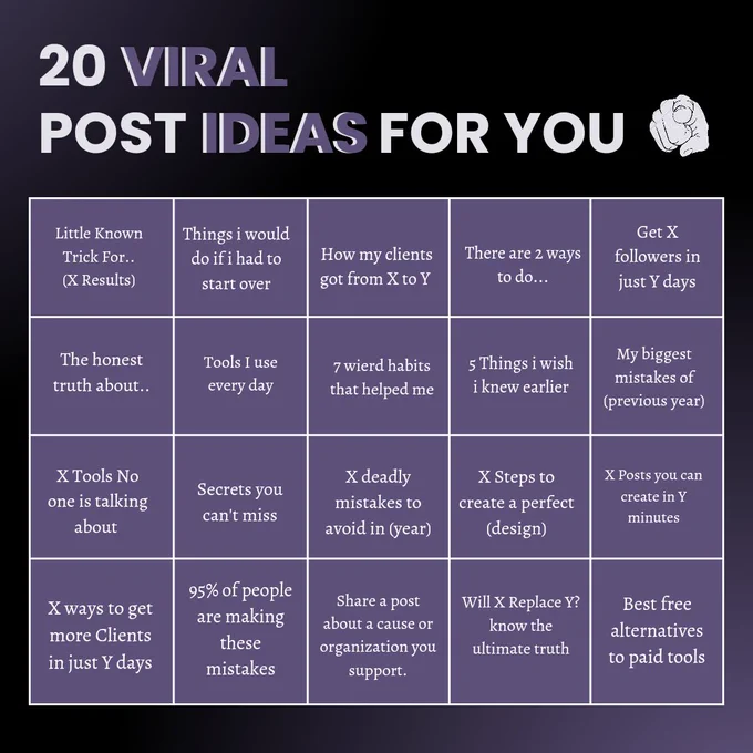 20 viral post ideas for you