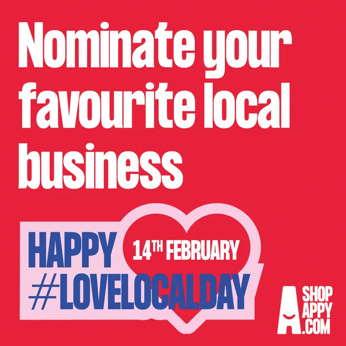 A graphic from ShopAppy.com to promote the #LoveLocalDay on 14 February.