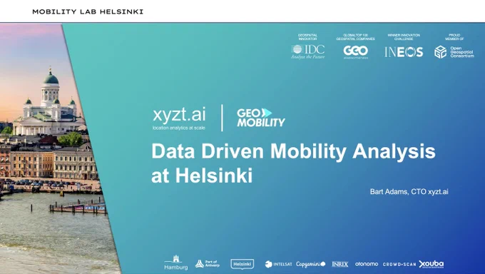 Slide with a title 'Data Driven Mobility Analysis at Helsinki'