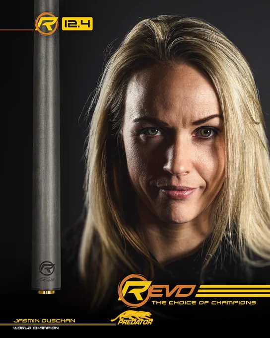 World Champion Jasmin Ouschan trusts her expert game to REVO 12.4, the most versatile of our REVO shafts. 