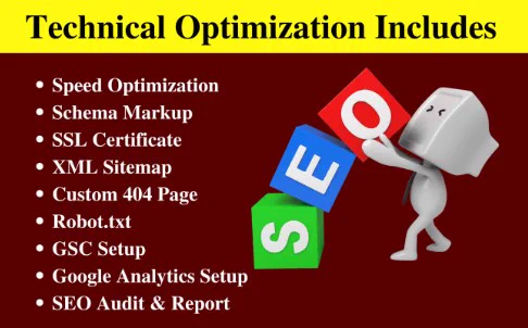 Technical SEO
✔ Google Search Console
✔ Google Analytics setup
✔ Indexability Optimization
✔ XML sitemaps
✔ Robot.txt
✔ SSL Certificate
✔ Schema markup
✔ Crawlability & 404 Redirection Errors FIX
#seo #onpageseo #wordpressseo  #yoastseo #technicalseo  #technicaloptimization #wordpressyoastseo #seooptimization  #seoservice #wordpressyoastonpageseo #websiteranking #onpageoptimization  #websiteoptimization #websiteseo   #seoexpert #onpageseoexpert #rankmathseo #seoservices  #seoservice #yoastonpageseo #speedoptimization #googleseo #wordpressonpageseo #yoast  #rankmath #yoastpremiumseo #seowordpress #seowebsite #wordpressonpage  #completeseo #onsiteseo #wordpress #whitehatseo #ecommerceseo #googleranking #seoanalysis #fullseo #metadescription  #metatitle #seoyoast #technicalseoaudit #websiteseoaudit #seoauditreport #screamingfrog #ahrefs #semrush #pageoptimization #eoonpage #websiteaudit #technicalaudit #localbusinessseo #websiteanalysis #monthlyseoservice #technicalsearchengineoptimizatio