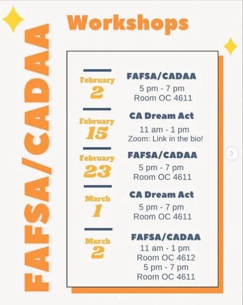 2/15,11A-1P online: CA Dream Act App Workshop https://www.instagram.com/p/Cn2cJdtPC5L/?utm_source=ig_web_copy_link 