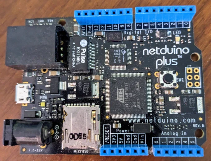 A netduino plus board from the way back machine.