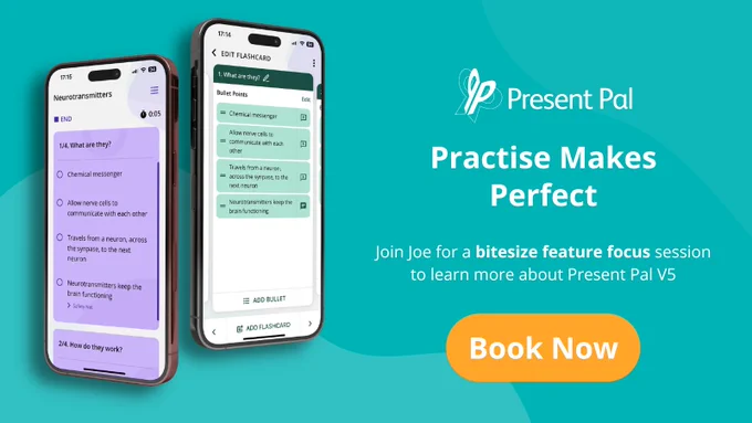 Practise makes perfect. Join Joe for a bite-size feature focus session to learn more about Present Pal V5.