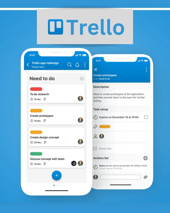 Trello is a simple yet powerful tool for managing your to-do lists. It's the perfect app for both individuals and teams who need a tool to help them organize their work and stay on top of things. The app allows you to create lists, prioritize tasks by dragging them around or adding checkboxes, assign tasks to yourself or other users, set due dates, add comments and attachments, see what’s coming up next in your calendar, share lists with others, and much more!

Visit for more details- https://topappsforme.com/