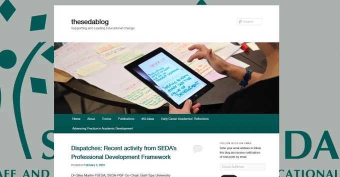 A screenshot of the SEDA Blog Homepage 
