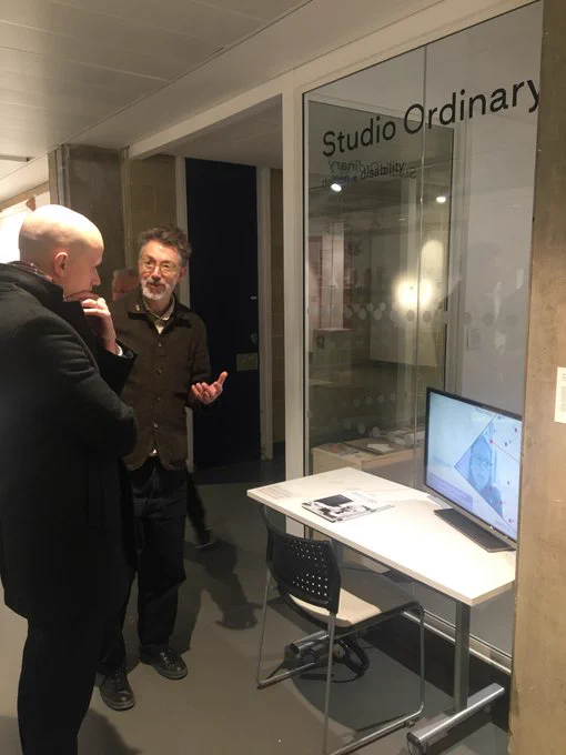 Stephen Flynn MP and Graham Pullin discuss a project at Duncan of Jordanstone College of Art & Design