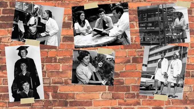 Collage of women who were part of the University of Florida's College of Medicine