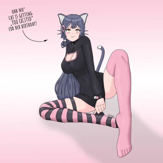 Stinky oida cat is excited for birthday