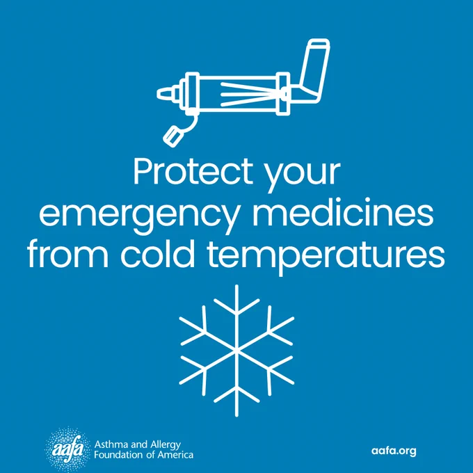 "Protect your emergency medicines from cold temperatures"