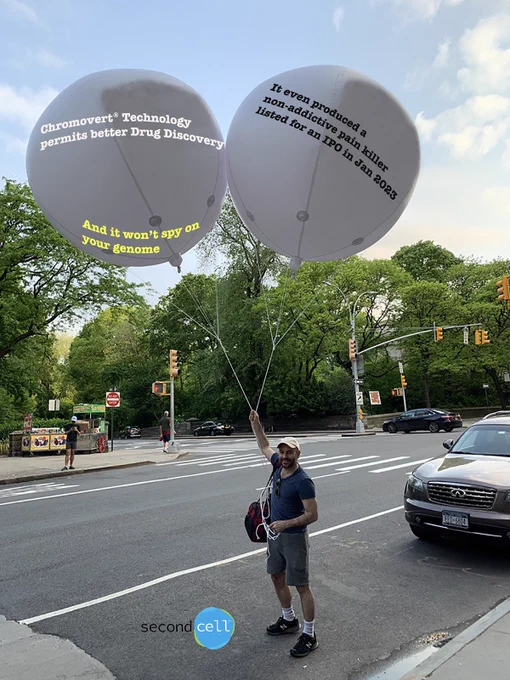 Contact Secondcell Bio CEO Dr. Kambiz Shekdar seen here holding #researchballoons.