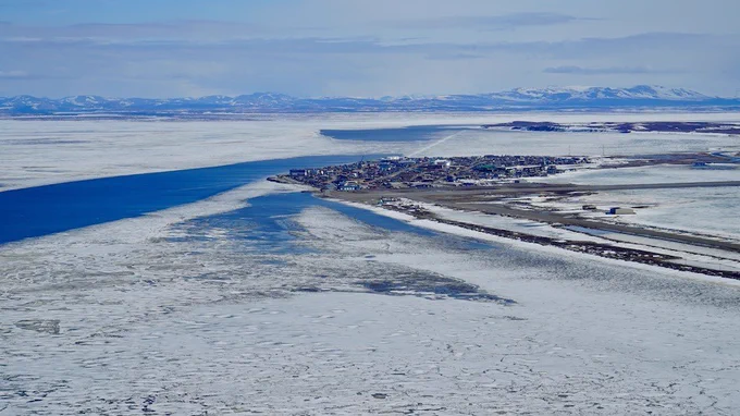 Sea ice off the Alaskan village of Kotzebue.