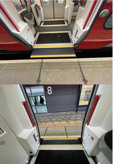 Retractable gap filler deployed from train to platform enabling level boarding