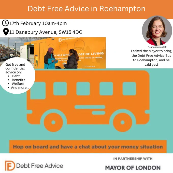 Debt free advice bus leaflet