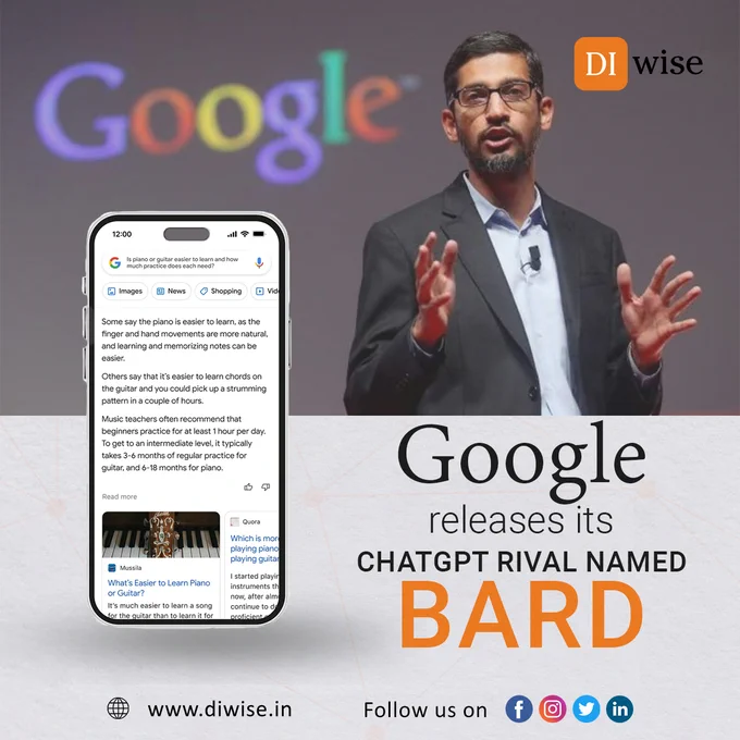 OpenAI caused a sensation when they released ChatGPT, their GPT-based chatbot. However, Google has now entered the competition with their AI chatbot, Bard, which is powered by LaMDA. Now we can only wait to see how Google is planning to dominate this AI era.
.
.
.
#Diwise #Google #ChatGPT #Brad #WhatsBuzzing #LaMDA #sunderpichai #CEO