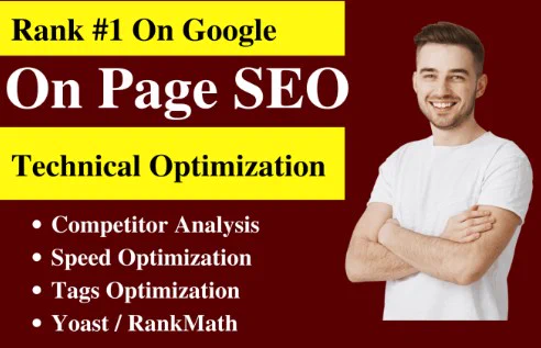 On-Page SEO service and technical optimization of Wordpress website
On Page Optimization Includes:

Install & configure the Yoast / RankMath Plugin with a proper setting.
Best Keyword Research
Meta title/Description optimization with focused keywords.
H1, H2 & H3 Tags Setup
Internal Linking
Creation of Search Engine friendly permalinks.
Image Optimization & Alt Tags
Google Search Console & Analytics Setup
Search Engine Submissions

Technical Optimization includes:

XML Sitemaps & Robots.txt
Schema Markup
Website Speed Optimization
404 & Redirection
SSL Certificate (HTTPS) Enforceability
Crawlability & Indexability
Fix core web vital issues
Pro SEO Audit & Report
#seo #onpageseo #wordpressseo  #yoastseo #technicalseo  #technicaloptimization #wordpressyoastseo #seooptimization  #seoservice #wordpressyoastonpageseo #websiteranking #onpageoptimization  #websiteoptimization #websiteseo   #seoexpert #onpageseoexpert #rankmathseo #seoservices  #seoservice #yoastonpageseo #speedoptimization
