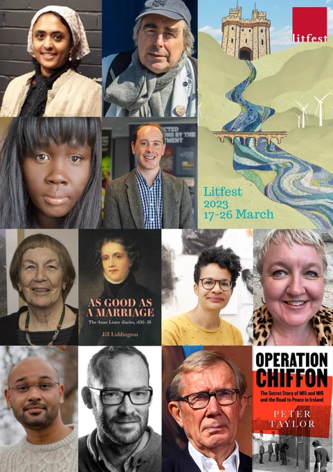 A composite image of our history strand authors, artists and speakers. 