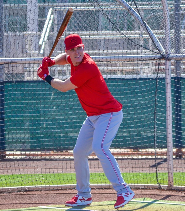 Tyler Stephenson taking BP at the Cincinnati Reds Player Development Complex.
