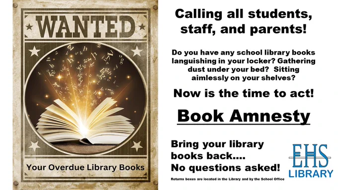 Wanted - overdue library books from Elgin High School