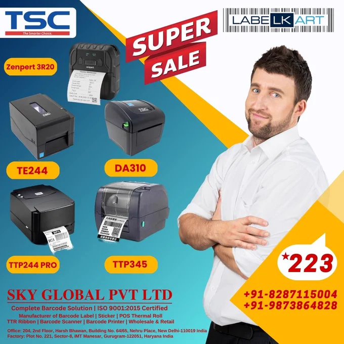 Looking TSC Barcode Printers??

Buy Direct from Us: www.LabelKart.in

www.LabelKart.in
Online Barcode Solution Store

One Stop Destination for Industrial Barcode Solution

Corporate Queries:-
Hello:  91-11-41666257,  91-124-4368613
WhatsApp:  91-9873864828
Email: sales@SkyGlobal.in

Meet us:
Branch: 204, 2nd Floor, Harsh Bhawan, Building No. 64/65, Nehru Place, New Delhi-110019 India

Factory: Plot No. 221, Sector-8
IMT Manesar, Gurugram-122051

#TSC #tscprinter #tscprinters #tscbarcodeprinter #tscbarcodeprinters #labelkart #labelmanufacturing #tscte244 #tscttp244pro #tscttp345 #tscda310 #tscbarcode #delhi #nehruplace #printers #wholesale #retails #onlineshop #india #gurgaon #noida #gaziabad