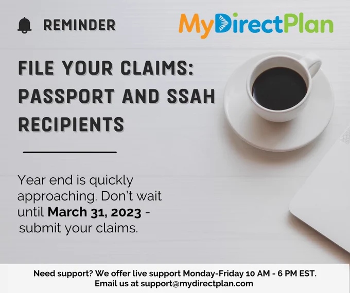 File your claims: Passport and SSAH Recipients!