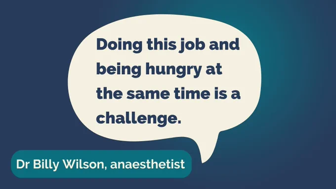 Doing this job and being hungry at the same time is a challenge. 