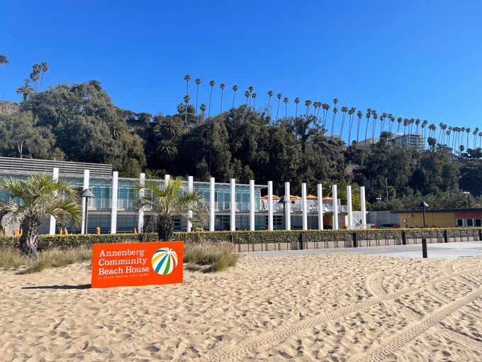Sand and sun at the Annenberg COmmunity Beach House