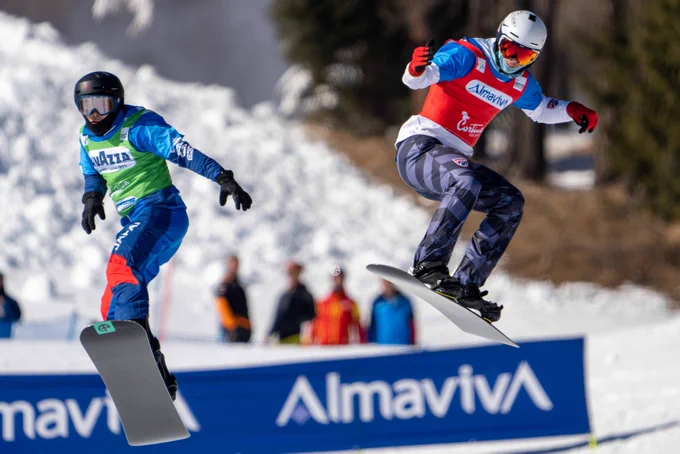 garrett geros competes in snowboardcross in cortina