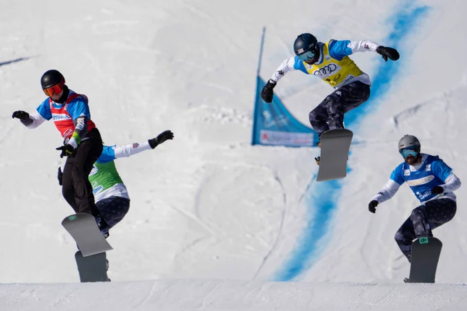 zach miller compets in snowboardcross in cortina