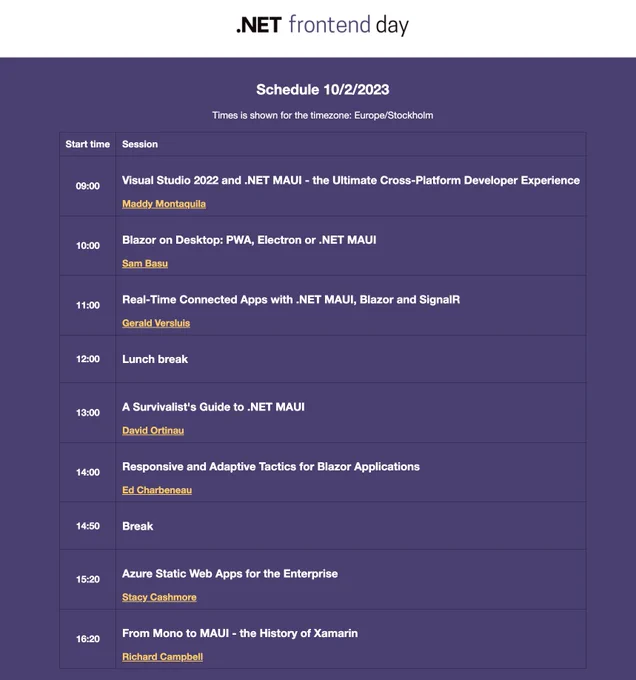 Conf Schedule